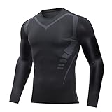 Herren-Kompressions-Shirt, langärmelig, Baselayer, athletisches Unterhemd, Ausrüstung,...