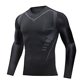 Sportshirt Herren Ärmellos Männer Kompressionshemden Männer Langarm Base Layer Athletic...