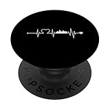 Herzschlag Skyline Frankfurt EKG Kurve Stadt PopSockets Klebender PopGrip