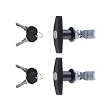AOMIKITSTU 2 Stück T-Griff Schloss Kit, Schwarz Garagentorgriff, Garagentorschloss, Anhänger...