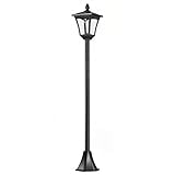 Outsunny Solar Gartenlaterne Laterne Wegleuchte mit LED 40 Lumen Schwarz 18 x 18 x 160cm