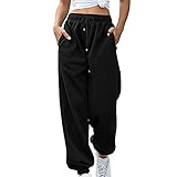 FeMereina Damen-Sweathose mit Kordelzug, elastische Taille, Baggy-Jogginghose, sportlich,...