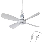 Bestlivings Mobiler Deckenventilator mit Stecker und Schalter, 220V-240V / 5 Watt, Ø40 cm Portabler...