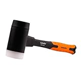 MIVOS Rückschlagfreier Schonhammer 1350g mit 2K Glasfaserstiel - Ø 65 mm - Pflastererhammer mit...