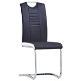 [Enshey] [Freischwinger-Set mit 2 Stühlen] – [Moderne, ergonomische] Sitzlösung aus schwarzem...