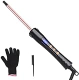 Curling Wand 9MM, Thin Curling Iron Tight Curls for All Hair Types, LCD Display 100-230°C, Ceramic...