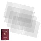 4 x Reisepasshülle transparent - Passport cover für den NEUEN Reisepass - Passport Holders mit 2...