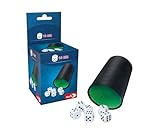 noris 606154512 - Würfelbecher mit 6 Würfeln, vielseitig einsetzbares Würfel-Set für Spieler ab...