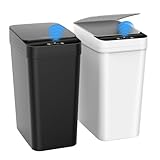 Kssvzz 2er Set Sensor Mülleimer, 10L Mülleimer Bad, Elektrischer Mülleimer mit Deckel, Badezimmer...