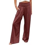 Generisch ZHAWEIYC Frauen Mode Elastische Taille Hose Mit Tasche Lose Harem Hosen Gedruckt Crop...