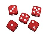 Hochwertiges rotes Gaming-Würfel-Set, 14 mm, D6, undurchsichtige Würfel mit weißen Punkten für...