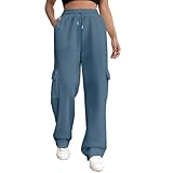 Zhiaek Thermo Jogginghose Damen Thermohose Damen Winter Gefüttert mit Taschen High Waist...