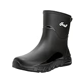 Herren Wasserdicht Regenstiefel Rutschfest Arbeitsschuhe Herren Halbhoch Gummistiefel Protective...