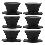 jojofuny 6 Stück Topfdeckelgriff aus Schwarzem Silikon Hitzebeständig und Einfach zu Montieren...