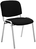 CLP Konferenzstuhl Ken Chrom mit hochwertiger Polsterung und Stoffbezug I Stapelstuhl mit robustem...