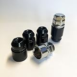 TRACER Felgenschloßmuttern schwarz M12x1.5 - Kegelbund 60° - Länge 34mm Schlüsselweite 19/21 mit...