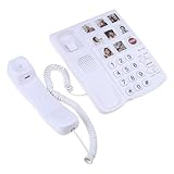 Schnurgebundenes Festnetztelefon mit großen Tasten und Kurzwahlen für ältere Menschen mit...