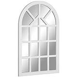 HOMCOM Wandspiegel Bogenfenster-Spiegel 110 x 70 cm Fensterspiegel Wohnzimmerspiegel Dekospiegel...