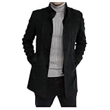 Herren Warm Wollmantel Stehkragen Wintermantel Kurzmantel Winter Jacke Business Freizeit