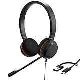 Jabra Evolve 20 Stereo Headset - Unified Communication Zertifizierte Kopfhörer für VoIP Softphone...