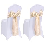 Tomuvpzn 2 Stück Stuhlhussen Weiß, Universell Hochzeit Elegante Stuhl Abnehmbarer Elasthan...