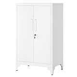 SONGMICS Aktenschrank, Mehrzweckschrank, Büroschrank mit 2 Türen, Schrank abschließbar,...