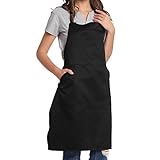 BIGHAS Verstellbare Schürze mit Tasche, Extra Lange Bänder für Damen und Herren, 18 Farben, für...