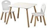 Kesper| Kindertisch mit 2 Stühlen, Material: Faserplatte, Maße: 55 x 55 x 45 cm, Farbe: Weiß |...