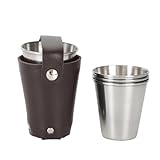 Trinkbecher aus Stahl: stapelbare Biergläser, langlebige Kaffeetumbler | 70 ml Festival-Tassen-Set...