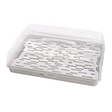 BranQ - Home essential rechteckiger Kuchenbehälter aus Kunststoff (PP), mit hoher Abdeckung,...