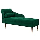 Vesgantti Velvet Chaiselongue, Indoor Lounge Sofa mit linker Armlehne und Lendenkissen, Recamiere...