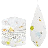 6 Stück Moltontücher, Burp Cloth Baby, Weiche Spucktücher, Saugstark Mulltücher 50X25 cm Für...