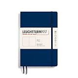 LEUCHTTURM1917 362864 Notizbuch Medium (A5), Softcover, 123 nummerierte Seiten, Marine, Blanko