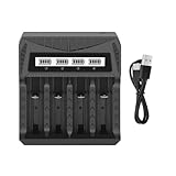 Intelligente Batterieladung 2400 4 Steckplätze Mit LCD Display Typ C Eingang Kompatibel Mit...