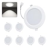 WeshLMPO LED Einbaustrahler 230V Flach 6er Set, 4W Deckenstrahler LED Spots, IP44 Deckenspots Led...