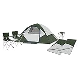 DIGJOBK Bivy Zelt, Camping-Kombination, Grün (inkl. Zelt, Stühle, Schlafsäcke und Tisch),...