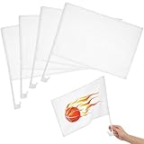 CLISPEED Leere Auto-Flagge, 8 Stück Leere Stick Flags Kleine | Blanko-Flaggen | Solide Weiße...