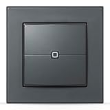 Homematic IP Smart Home Wandtaster – 2-fach, anthrazit, Wandschalter, zwei Tasten, Zubehör für...