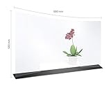 reflecto Schutzwand ‚Curved‘ | bis zu 148 cm breit | Premium Nies- und Spuckschutz mit schwarzem...