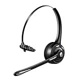 TECKNET Bluetooth Headset mit Mikrofon, kabelloses PC Headset, Rauschunterdrückung und Freisprechen...