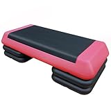 76cm Verstellbarer Aerobic Stepper Fitness Step Board mit 4 Erhöhungen, Rutschfeste Step Plattform...