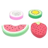 TOVINANNA 4 Stück Badeschwämme für Fruchtform Weicher Peeling Duschschwamm aus Schwammmaterial...