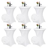 6er-Set wasserfest Stretch Stehtisch Husse für Bistrotisch Ø 80-85 cm Verstärkung im...