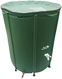 Royal Gardineer Wassertonne: Faltbare Regentonne mit Deckel, 500 l, 620 GSM-PVC, Schlauchanschluss...