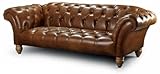 Casa Padrino Luxus Chesterfield Echtleder 2er Sofa Braun 207 cm