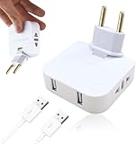 KBIBCK 4 Stück Flachstecker Mehrfachsteckdose,Mehrfachsteckdosen mit 2 dapter Steckdose&2...