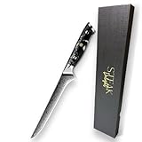 Steak Delight Japanisches Küchenmesser Ausbeinmesser Filetiermesser Damast - scharfe 15 cm Klinge -...