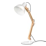 tomons LED Leselampe im klassichen Holz-Design, Schreibtischlampe, Tischleuchte Verstellbare, Lampe...