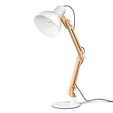 tomons Schreibtischlampe, LED Tischlampe im Klassichen Holz-Design, Nachttischlampe, Lampe mit...