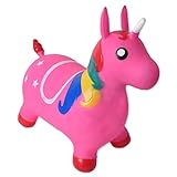 TE-Trend B-Ware Hüpftier Rosa Einhorn Pferde Spielzeug Hüpfpferd Hüpfball Unicorn Pferd zum...